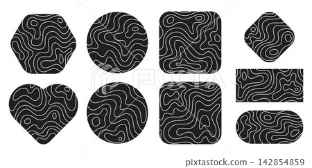 Topographic Pattern Geometric Map Logo Elements, Abstract Background Shapes and Contour Line Designs Topographic Pattern Geometric Map Logo Elements, Abstract Background Shapes and Contour Line Designs 142854859