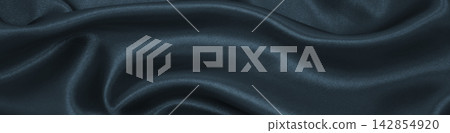 Smooth elegant dark grey silk or satin luxury cloth texture as abstract background. Luxurious background design Smooth elegant dark grey silk or satin luxury cloth texture as abstract background. Luxurious background design 142854920