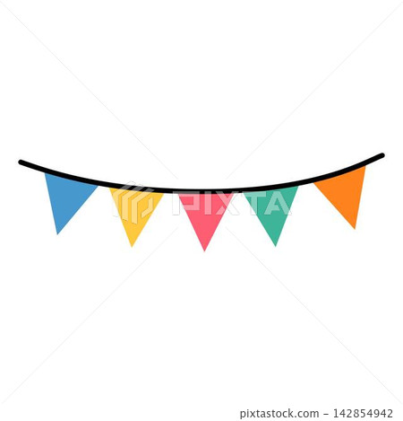 festive bunting flags banner illustration 142854942