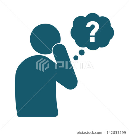 A person with their hand on their head conjures up a question mark. A person with their hand on their head conjures up a question mark. 142855299