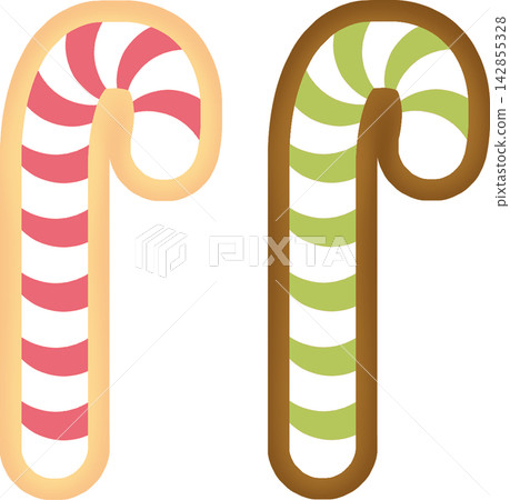 Iced cookies (candy cane) Iced cookies (candy cane) 142855328