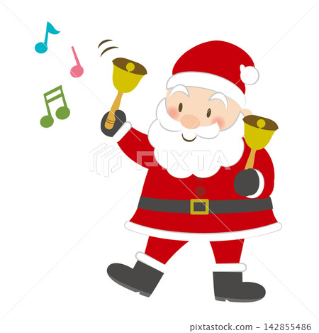 Santa Claus playing handbells (with main line) Santa Claus playing handbells (with main line) 142855486