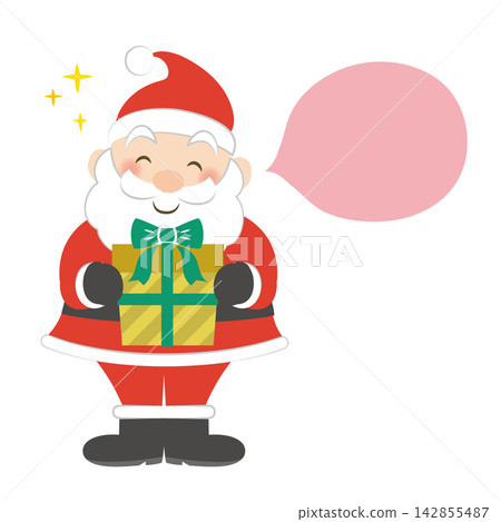 A cute Santa Claus holding presents (with outlines) 142855487