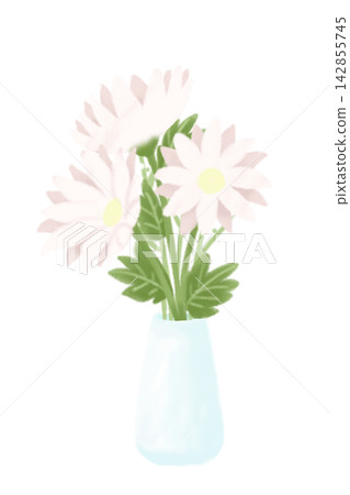 White bouquet and vase - gentle flowers 142855745
