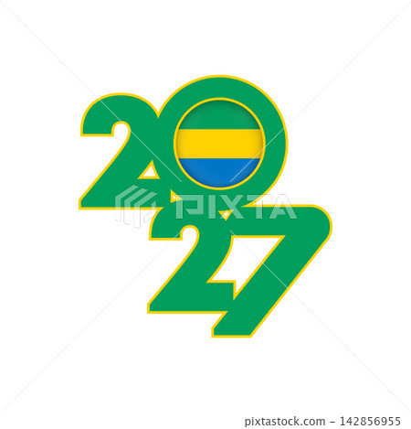 2027 banner with Gabon flag inside. 142856955
