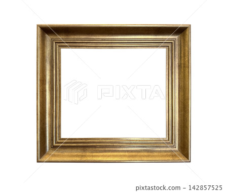 Antique gilded picture frame isolated on white background with clipping path Antique gilded picture frame isolated on white background with clipping path 142857525