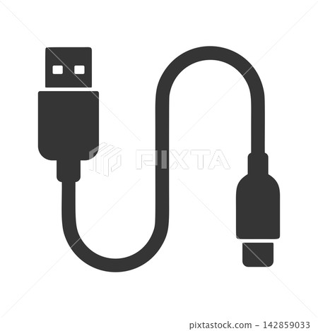 Charging cable silhouette icon Charging cable silhouette icon 142859033