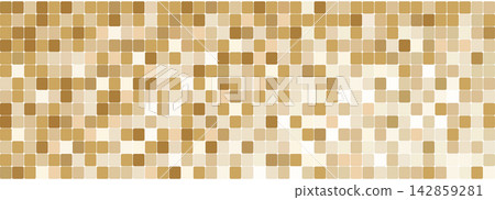 Golden mosaic disco party background. Metal gold sequin shiny sparkle decoration. Disco ball effect tile bg. glitter halftone wallpaper. Sparkling glitter backdrop. 142859281