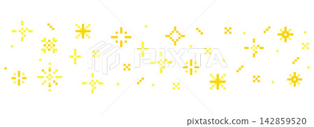 Pixel star retro 8 bit border pattern. Pixel sparkle icons. Shiny game pixel art effect set. Firework burst, space decoration. 90s aesthetics, y2k. Pixel star retro 8 bit border pattern. Pixel sparkle icons. Shiny game pixel art effect set. Firework burst, space decoration. 90s aesthetics, y2k. 142859520