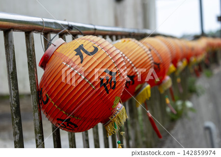 傳統紅燈籠細節特寫 傳統紅燈籠細節特寫 142859974