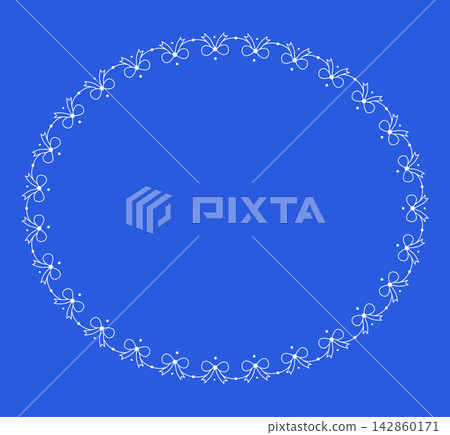 Lace Bow Circle Border Frame Ribbon Garland Round Decorative Coquette Trim Edge Ornament Badge Vector Illustration Lace Bow Circle Border Frame Ribbon Garland Round Decorative Coquette Trim Edge Ornament Badge Vector Illustration 142860171