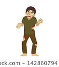 An illustration of a decaying zombie wandering around with its arms outstretched (for Halloween) An illustration of a decaying zombie wandering around with its arms outstretched (for Halloween) 142860794