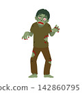 An illustration of a green, rotting zombie wandering around with its arms outstretched (for Halloween). An illustration of a green, rotting zombie wandering around with its arms outstretched (for Halloween). 142860795