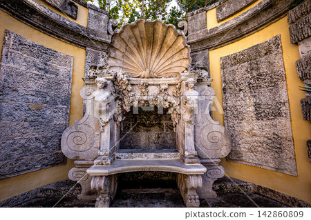 exteriors of Villa Vizcaya, Miami, Florida, usa exteriors of Villa Vizcaya, Miami, Florida, usa 142860809