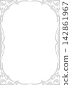Silver-colored decorative frame. Art Nouveau style. (A4 size) Silver-colored decorative frame. Art Nouveau style. (A4 size) 142861967