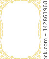 Gold-colored decorative frame. Art Nouveau style. (A4 size) Gold-colored decorative frame. Art Nouveau style. (A4 size) 142861968