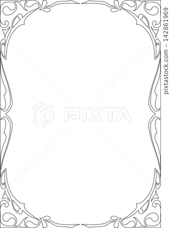 Decorative frame. Art Nouveau style. (A4 size) Decorative frame. Art Nouveau style. (A4 size) 142861969