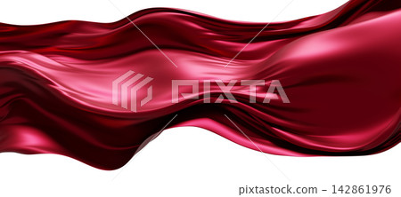 Luxury red wine fabric flowing isolated on white background 3D render 142861976