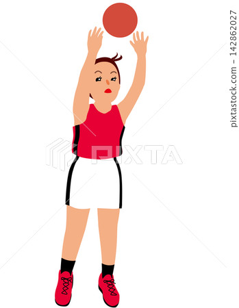 圖：女運動員參加運動比賽－籃球運動員比賽1 142862027
