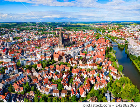 Ulm Minster Church aerial panoramic view, Germany Ulm Minster Church aerial panoramic view, Germany 142862066