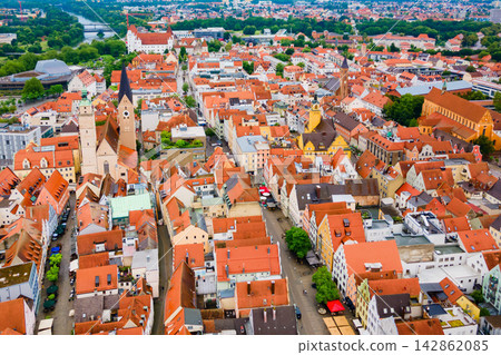 Ingolstadt old town aerial panoramic view Ingolstadt old town aerial panoramic view 142862085