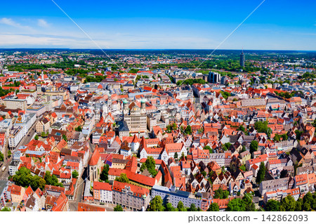 Augsburg old town aerial panoramic view Augsburg old town aerial panoramic view 142862093