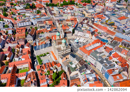Augsburg old town aerial panoramic view Augsburg old town aerial panoramic view 142862094