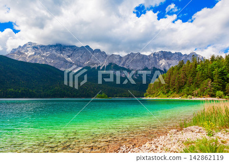 Eibsee lake in Bavaria, Germany Eibsee lake in Bavaria, Germany 142862119