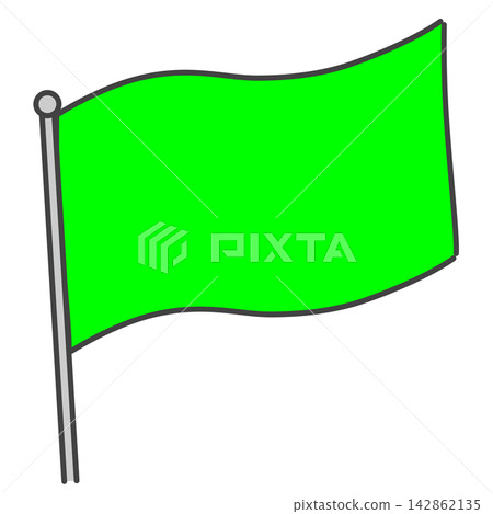 Green flags and flagpoles for chroma key compositing Green flags and flagpoles for chroma key compositing 142862135