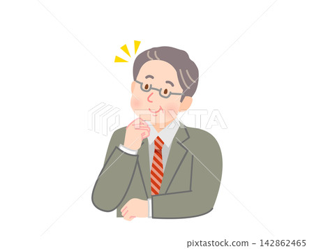 一位中年男子的插圖,他有一個想法 一位中年男子的插圖,他有一個想法 142862465