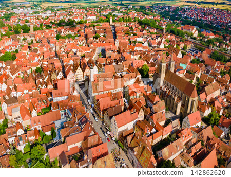 Rothenburg ob der Tauber aerial view Rothenburg ob der Tauber aerial view 142862620