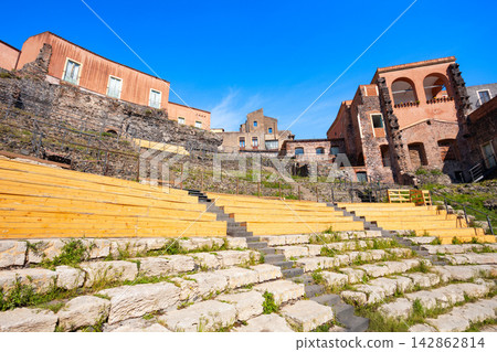 Roman Theatre of Catania in Catania city, Sicily 142862814