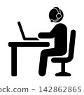 pictogram for remote work (working online) 142862865