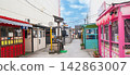 Daytime scenery of Miroku Yokocho, Hachinohe Yatai Village, Aomori Prefecture, Hachinohe City 142863007