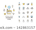 A set of icons related to the bathroom sink. A set of icons related to the bathroom sink. 142863157