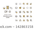 Icon set related to servers and cloud Icon set related to servers and cloud 142863158