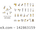 Icon set related to tools and DIY Icon set related to tools and DIY 142863159