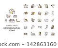 Icon set related to home renovation and remodeling Icon set related to home renovation and remodeling 142863160