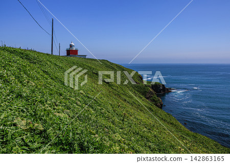 The magnificent scenery of Kiritappu Cape, where the vast Pacific Ocean and lush green cliffs intertwine. The magnificent scenery of Kiritappu Cape, where the vast Pacific Ocean and lush green cliffs intertwine. 142863165