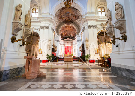 Palermo Cathedral or Duomo interior view, Sicily Palermo Cathedral or Duomo interior view, Sicily 142863387