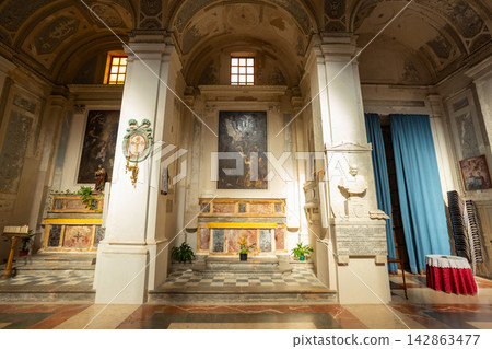 Trapani Cathedral or Duomo interior view in Sicily 142863477