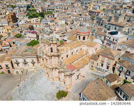 Duomo of San Giorgio or St. George Cathedral aerial view Duomo of San Giorgio or St. George Cathedral aerial view 142863646