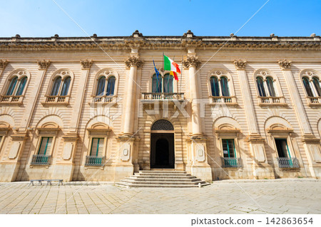City Hall in Scicli town in south Sicily, Italy City Hall in Scicli town in south Sicily, Italy 142863654