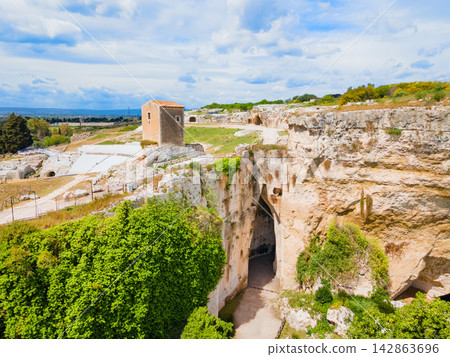 Ear of Dionysius, Neapolis Archaeological Park aerial view Ear of Dionysius, Neapolis Archaeological Park aerial view 142863696