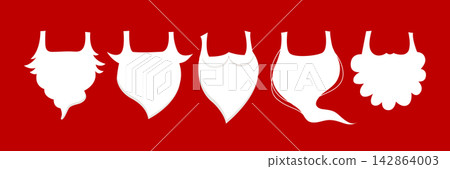 Set of Santa Claus kinds of beard Set of Santa Claus kinds of beard 142864003