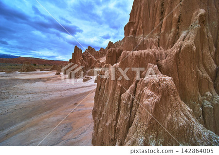 Cathedral Gorge Slot Canyon Walls and Dramatic Desert Landscape Nevada Cathedral Gorge Slot Canyon Walls and Dramatic Desert Landscape Nevada 142864005