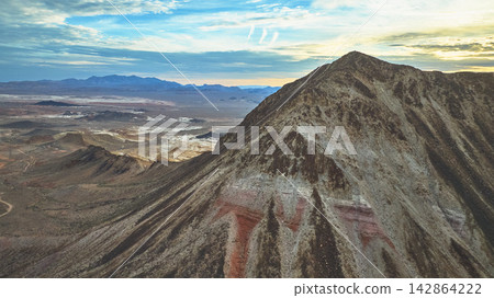 Aerial Lava Butte Mountain and Desert Landscape Nevada Aerial Lava Butte Mountain and Desert Landscape Nevada 142864222