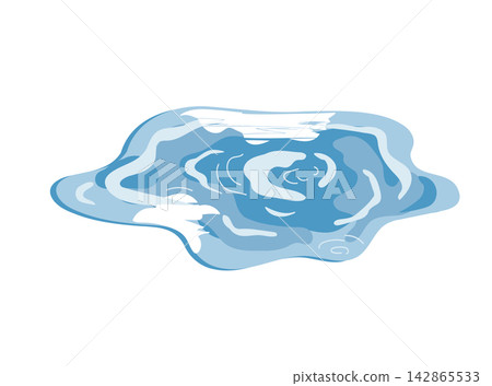 Cute cartoon hand drawn isolated puddle illustration. Rain and fall concept design element. Vector drawing. Cute cartoon hand drawn isolated puddle illustration. Rain and fall concept design element. Vector drawing. 142865533