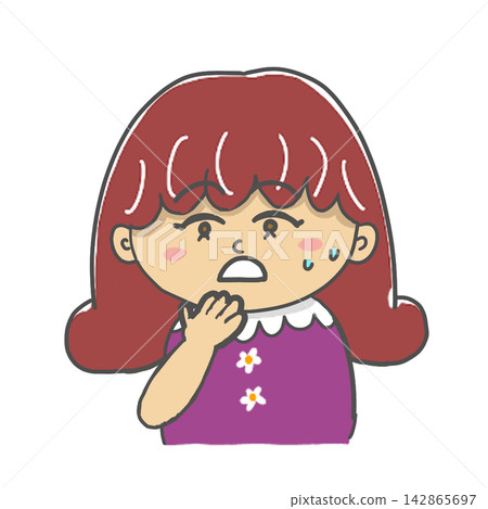 Illustration of an anxious woman Illustration of an anxious woman 142865697