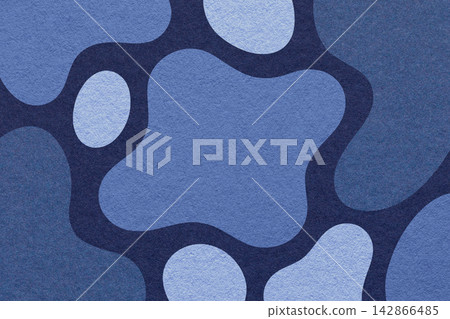 Abstract denim, light blue, navy paper texture background with amorphous fluid blob shapes and spots in flat organic design Abstract denim, light blue, navy paper texture background with amorphous fluid blob shapes and spots in flat organic design 142866485